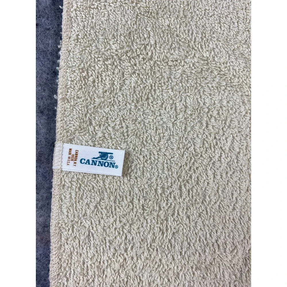 VTG Cannon 4pc Set‎ Bath Towel Hand Wash Cloth Embroidered Floral Monogram 